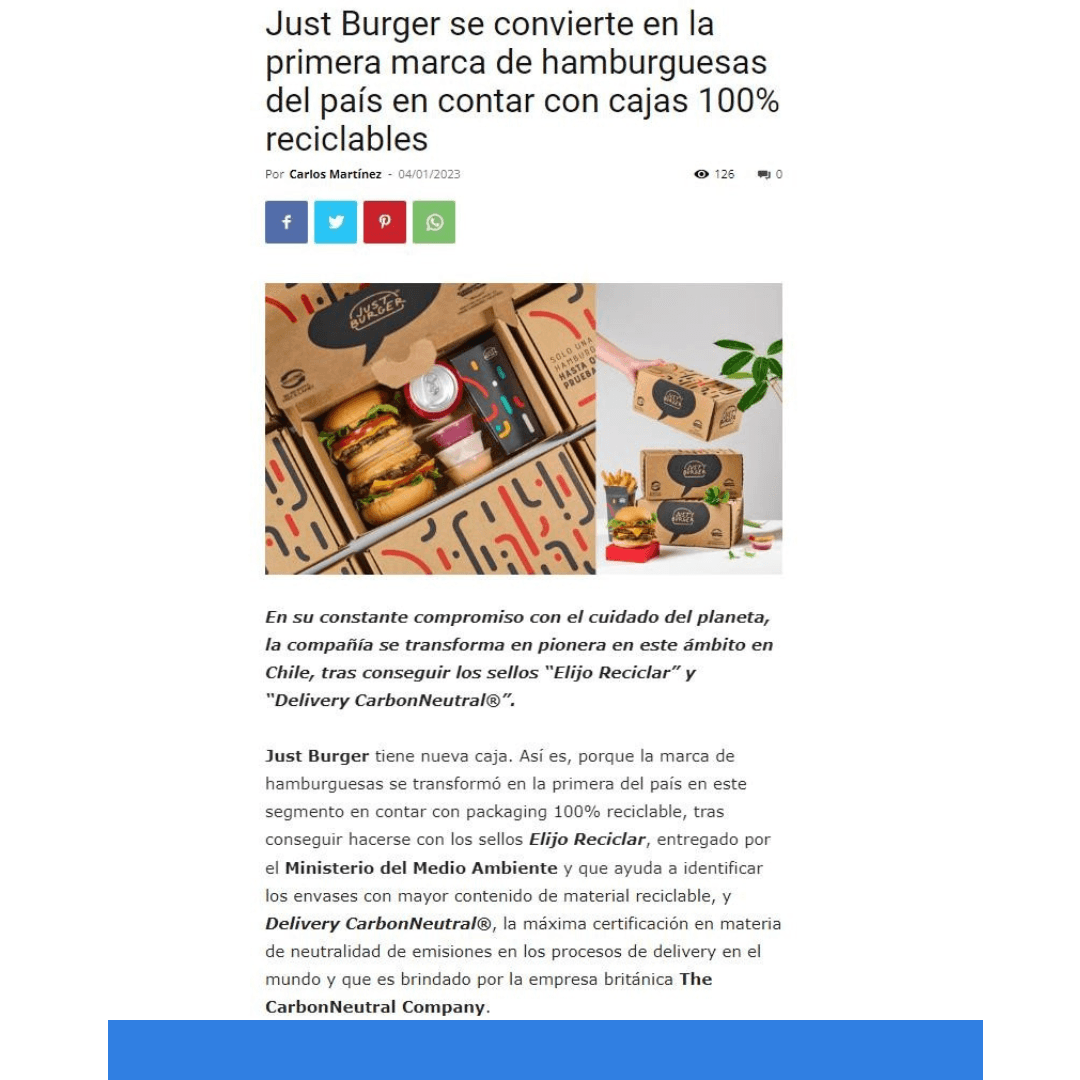 Just Burger presenta sus nuevas cajas 100% reciclables